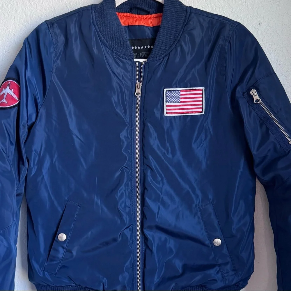 Twenty/Twenty Bomber Jacket with American Flag Patch for Kids